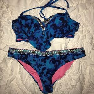 Blue tribal Victoria Secret PINK bikini
